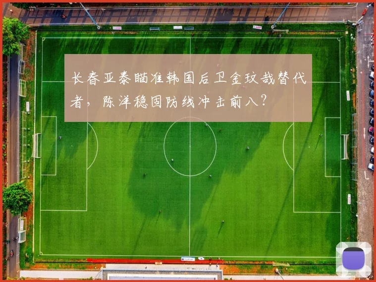 长春亚泰瞄准韩国后卫金玟哉替代者，陈洋稳固防线冲击前八？